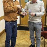Chairman, David Silk presents Terry Scales with his award